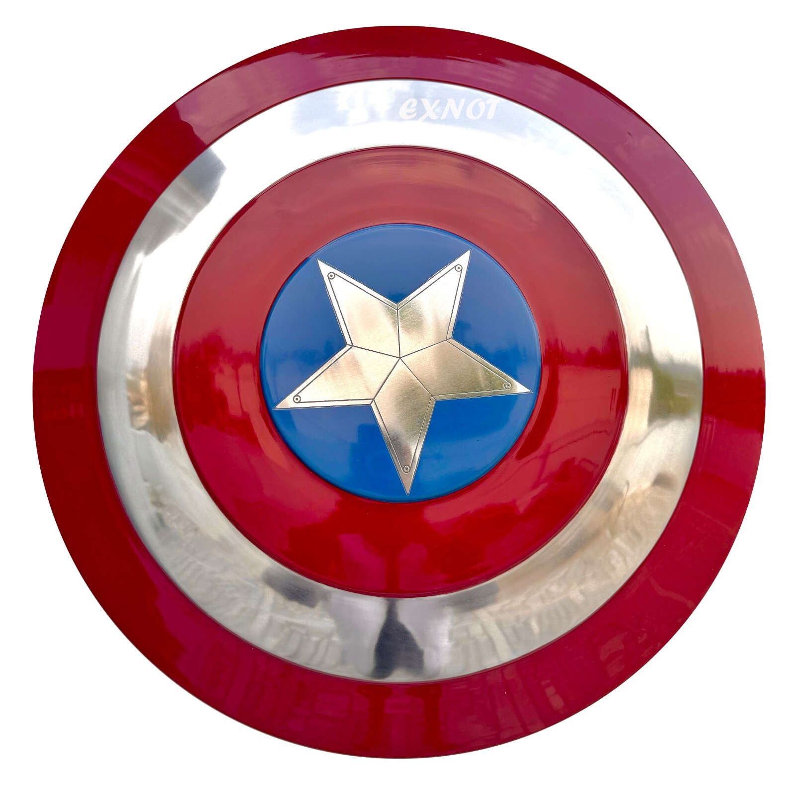 Captain America Shield 22 Inch Mild Steel Round Shield Leather Grip Wall Decor Captain America Shield 22 Inch Mild Steel Round Shield Leather Grip Wall Decor