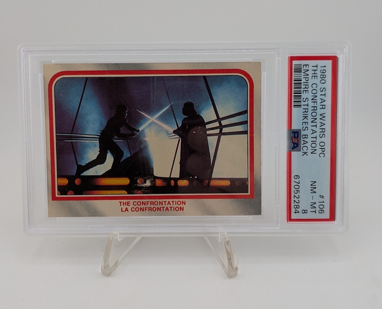 1980 OPC Star Wars ESB The Confrontation #106 PSA 8 Pop 7^1 1980 OPC Star Wars ESB The Confrontation #106 PSA 8 Pop 7^1