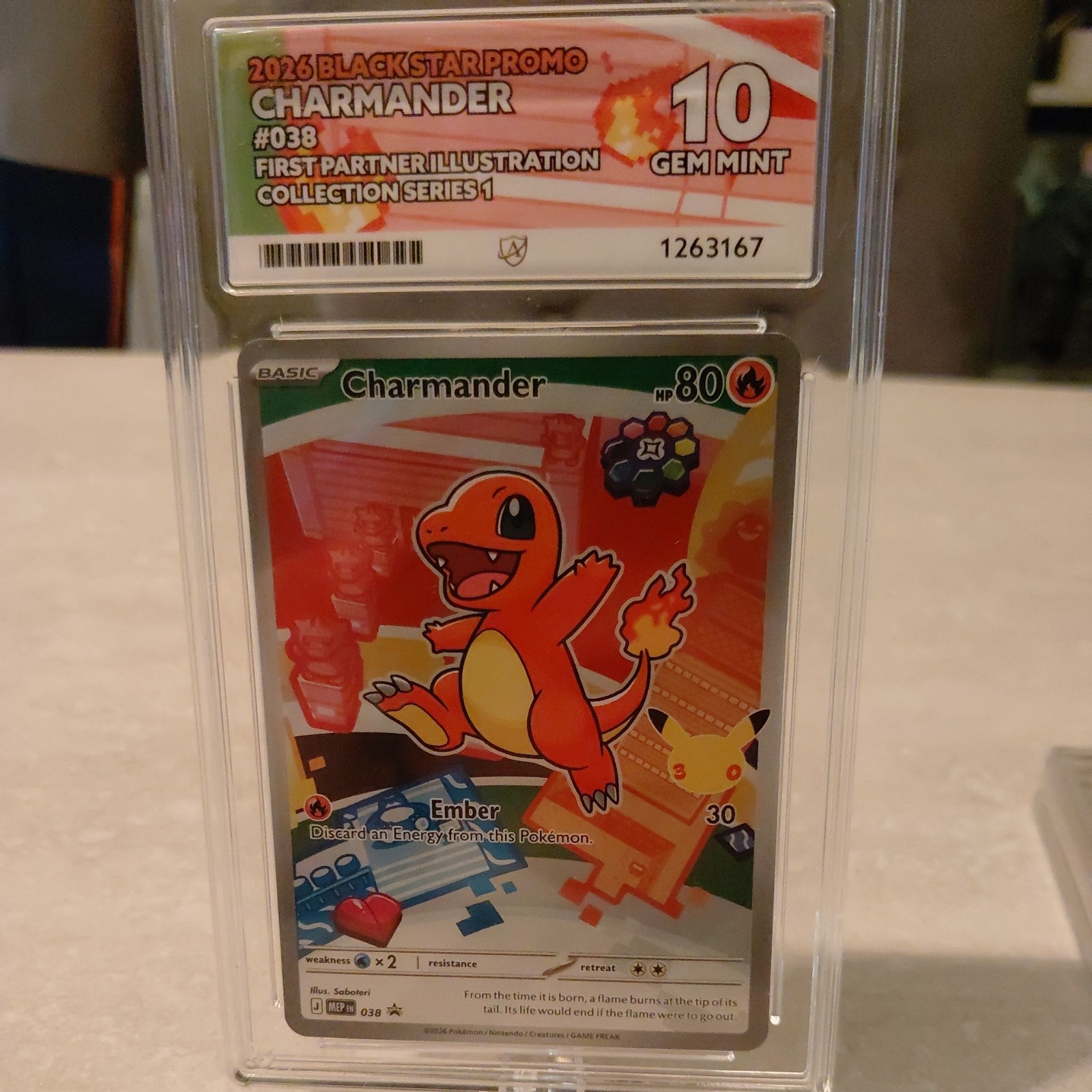  Pokémon TCG Charmander 038 Black Star Promo Holo 2023 ACE 10 Perfect Subs💎