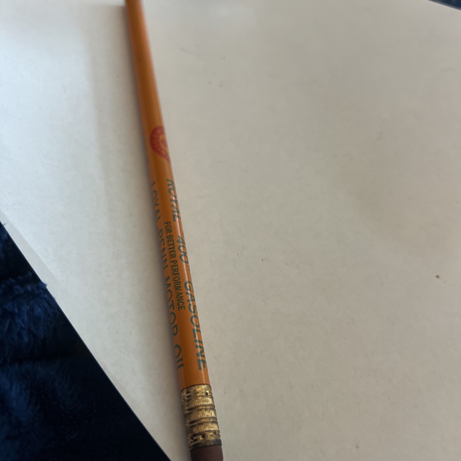 Vintage Royal 400 Gasoline Loyal Penn Motor Oil Red Pencil Un Sharpened