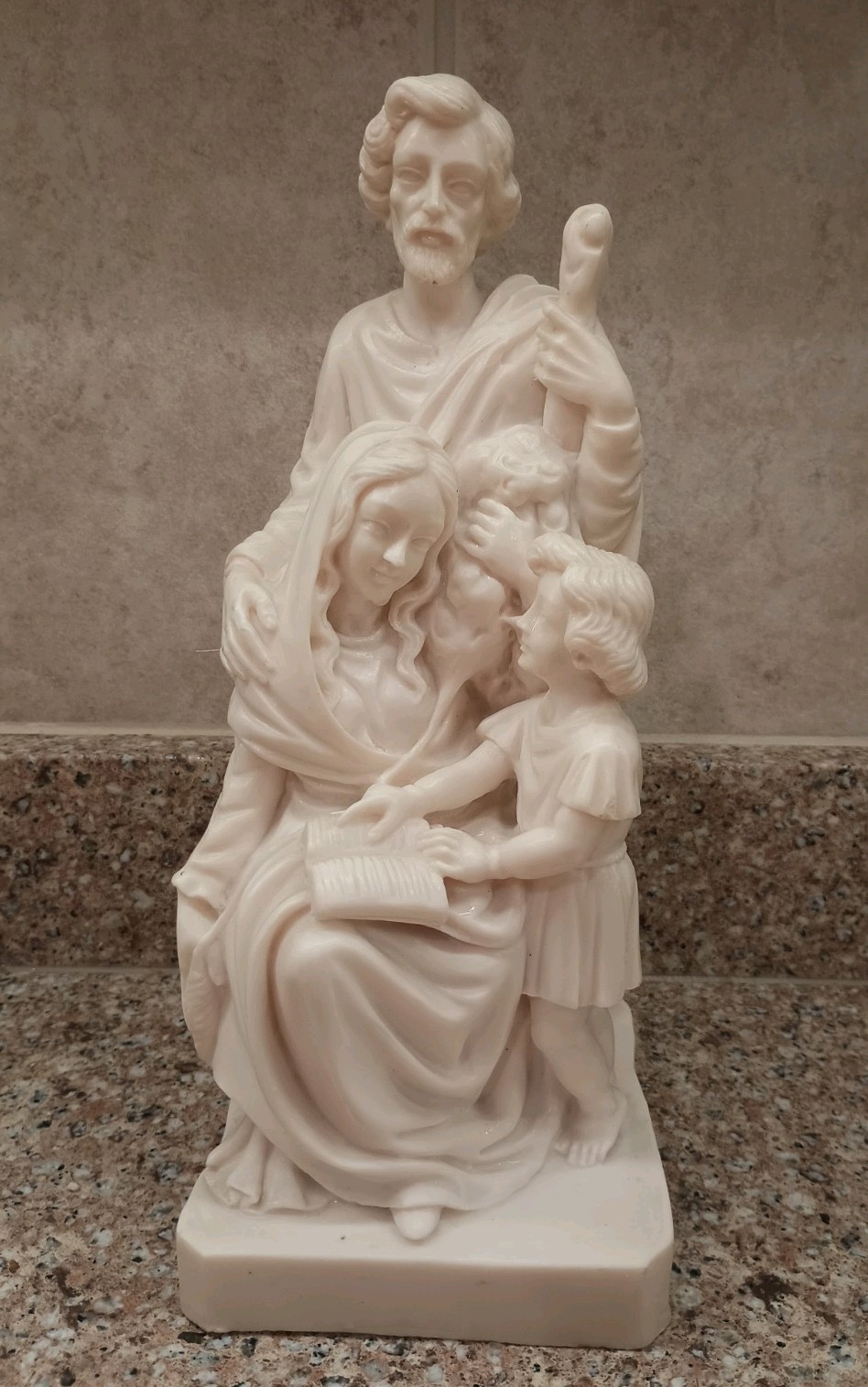 Vintage Roman Inc. Italy Alabaster Holy Family Figurine Statue by L. Toni 6.5