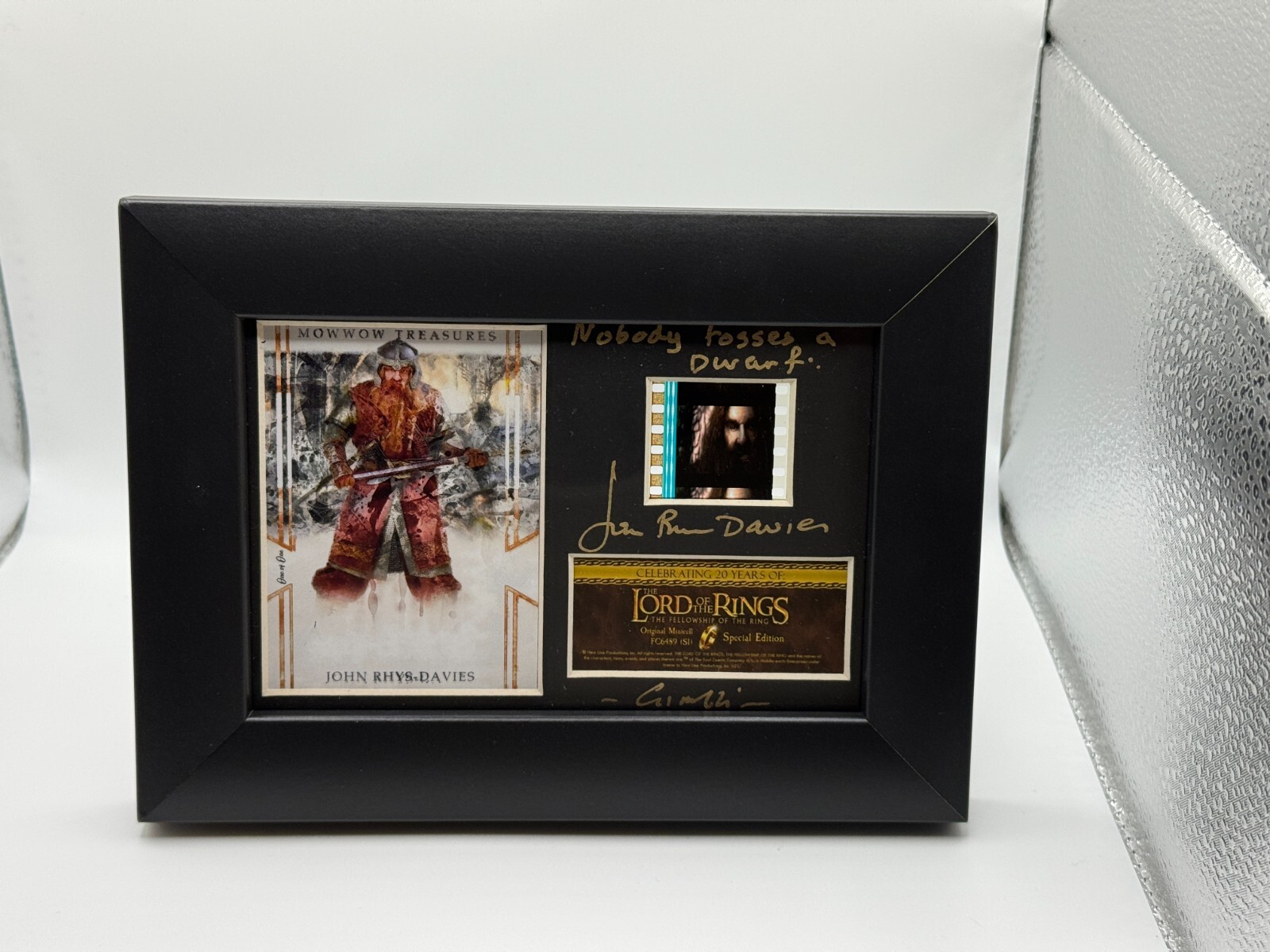 Lord Of The Rings Film Cell Photo Signed By John Rhys Davies Quote Official Pix