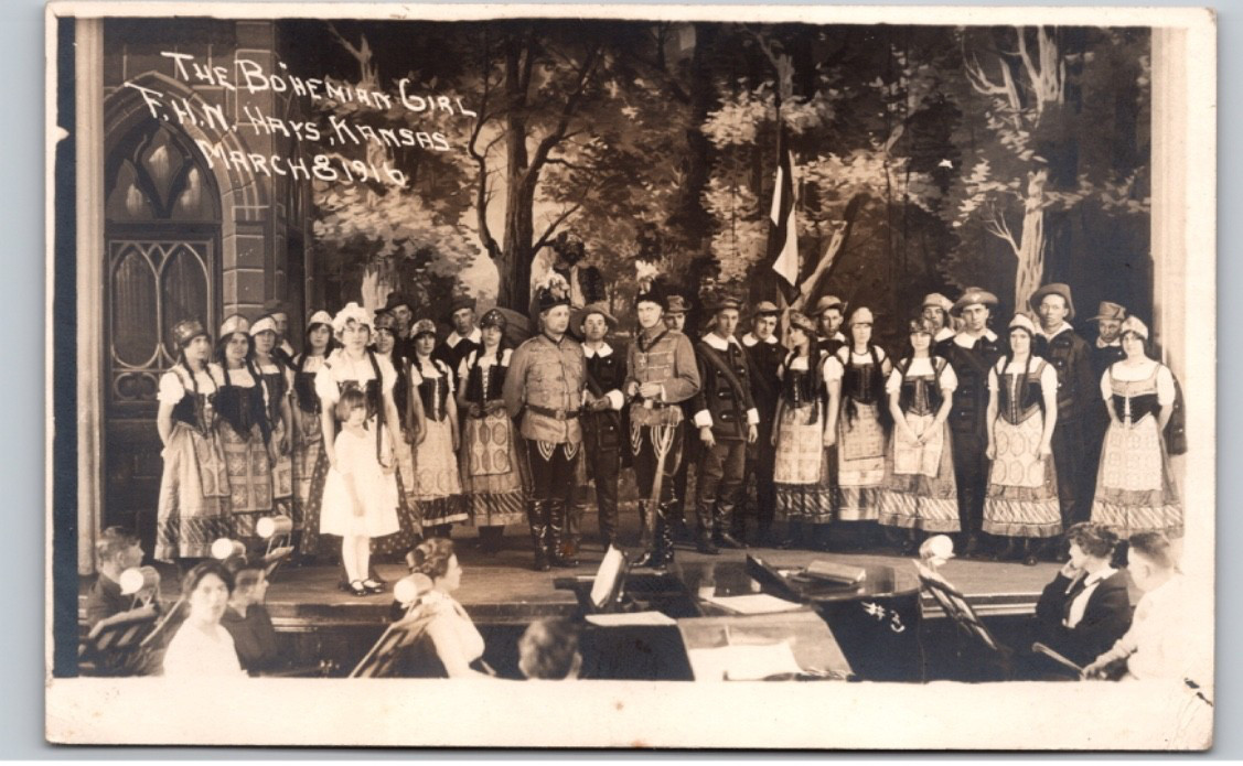 c1910 Stage Play Bohemian Girl School Fort Hays Ellis County Kansas KS RPPC