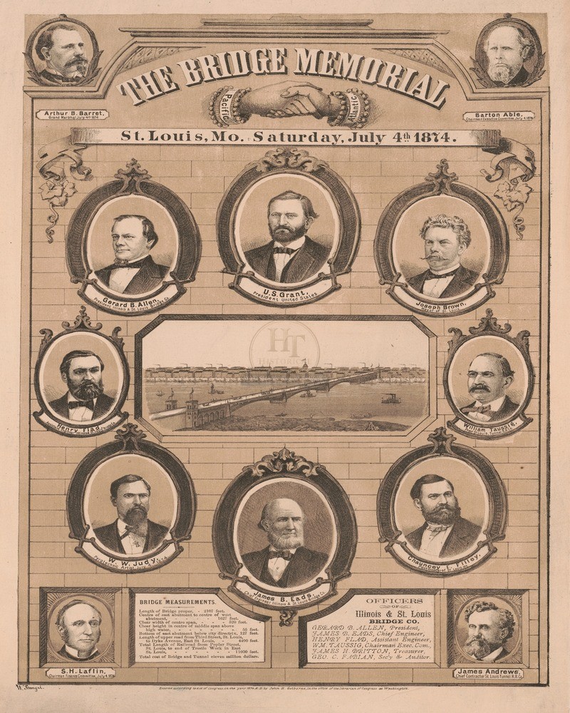 Bridge Memorial St Louis Mo Saturday July 4th 1874 8x10 Print HT5134306