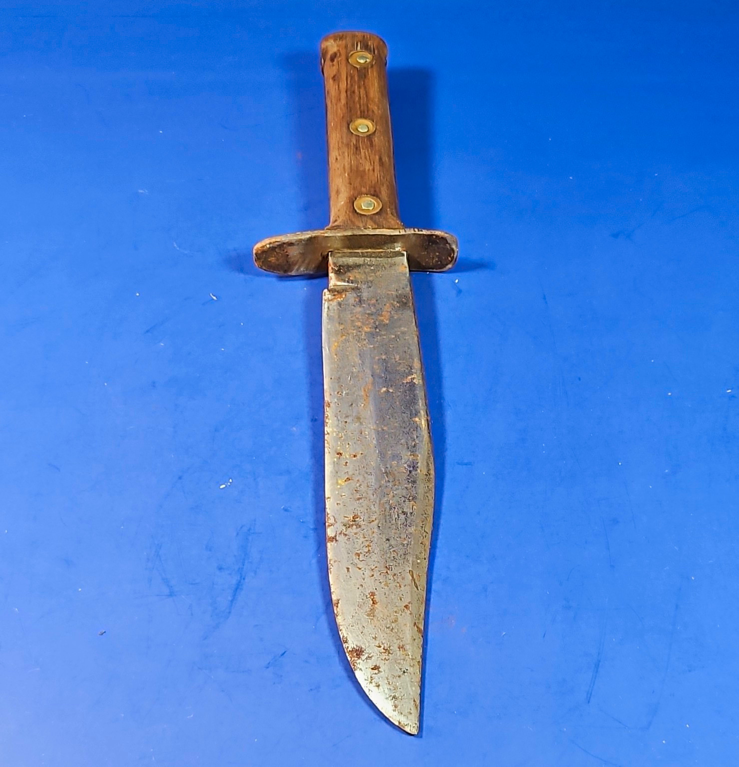 Vintage Original Bowie Hunting Knife Fixed Blade Carbon Steel Clip Point