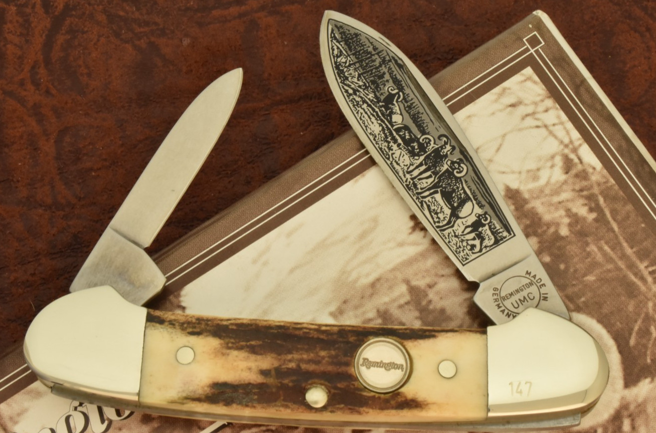 REMINGTON UMC GERMANY STAG CANOE KNIFE 1/1500 1997 LIMITED EDITION  (36100)