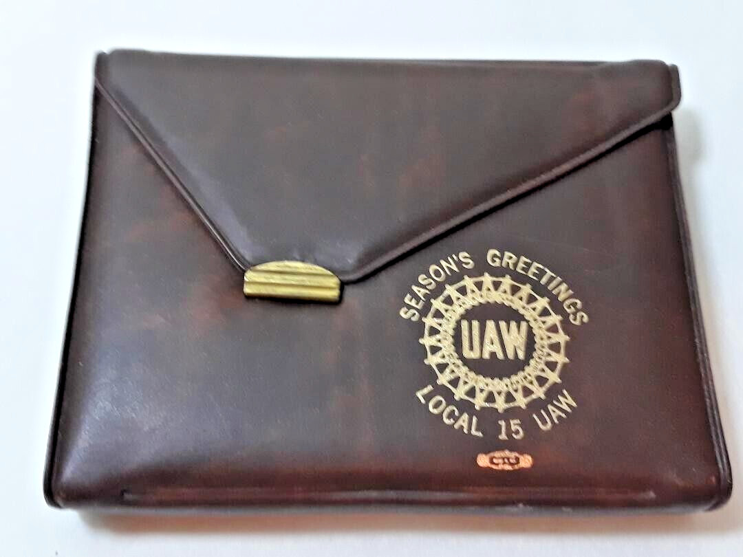 Vintage UAW Seasons Greetings Playing Cards Set in case Local 15