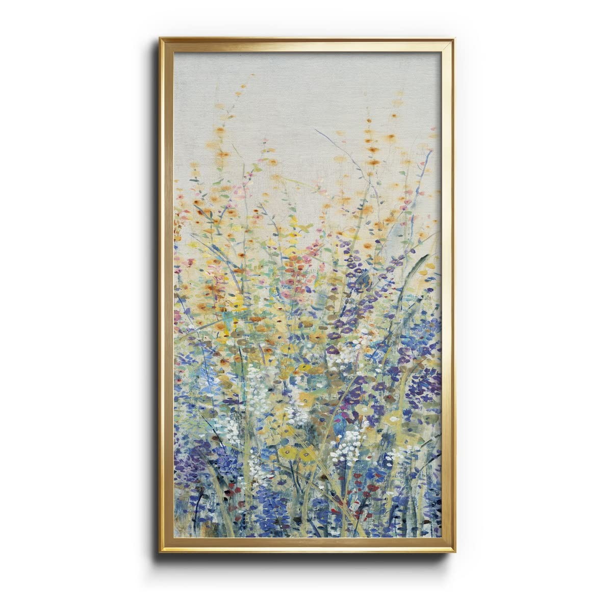 Renditions Gallery Wildflower Panel I 8x16 Gold Framed Canvas Wall Art
