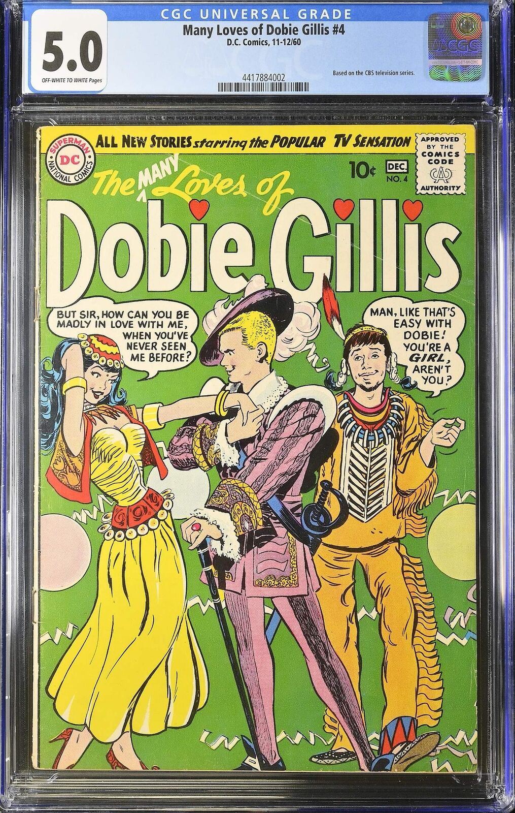 Many Loves Dobie Gillis #4 DC 1960 5.0 VG/FN CGC Graded Based CBS Show Comic