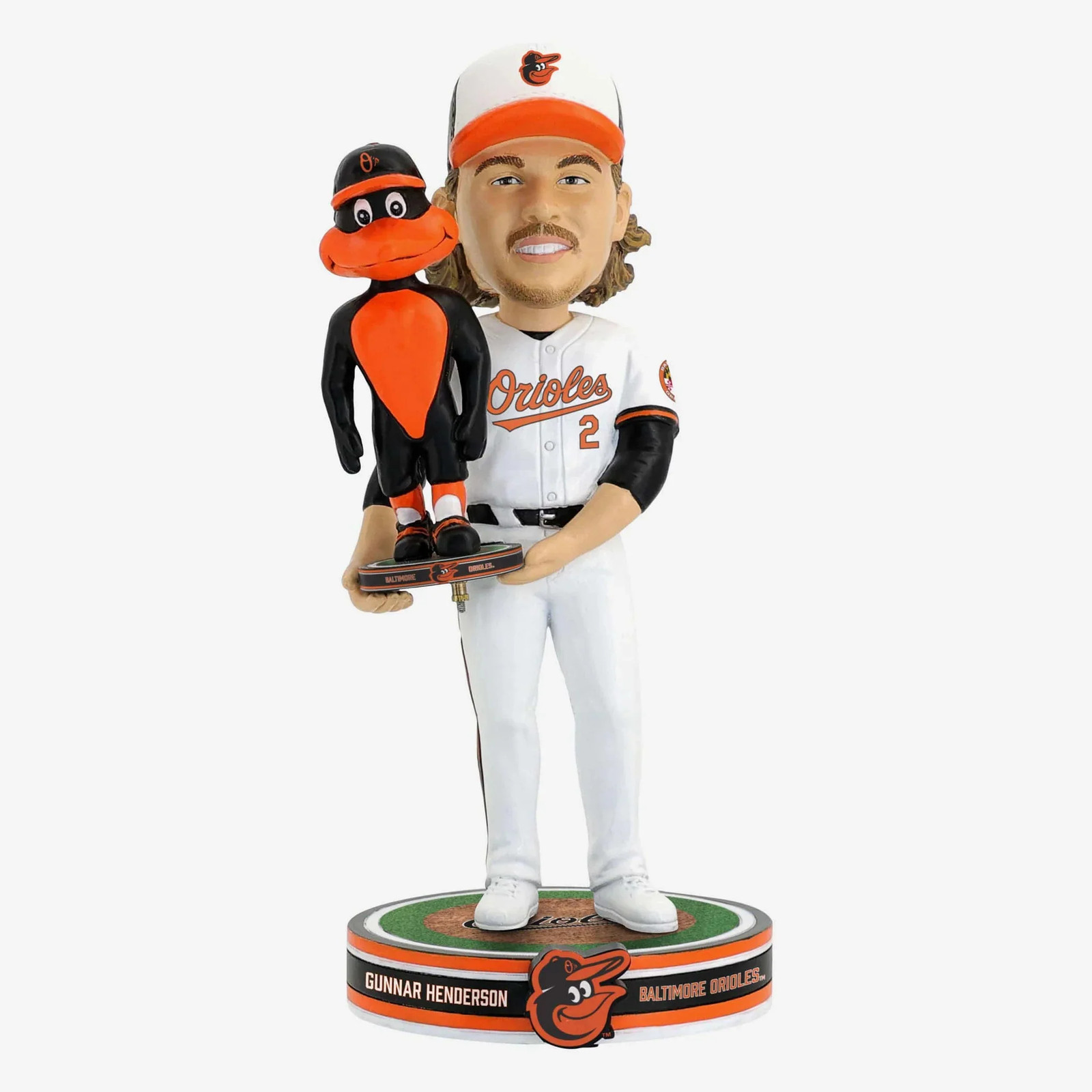Gunnar Henderson & The Oriole Bird Baltimore Orioles Bobble Dubblz  Bobblehead