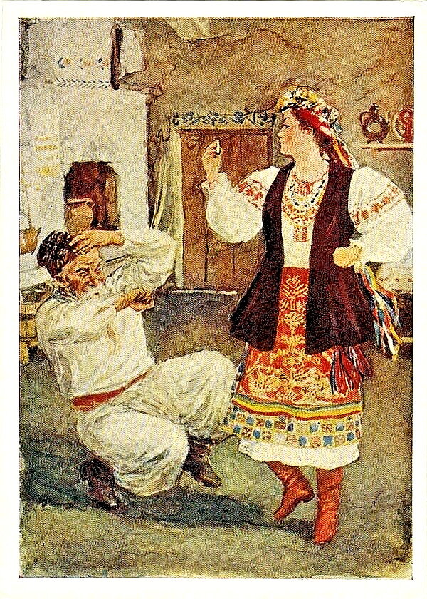 1959 Russian postcard DANCING DAUGHTER AND FATHER 