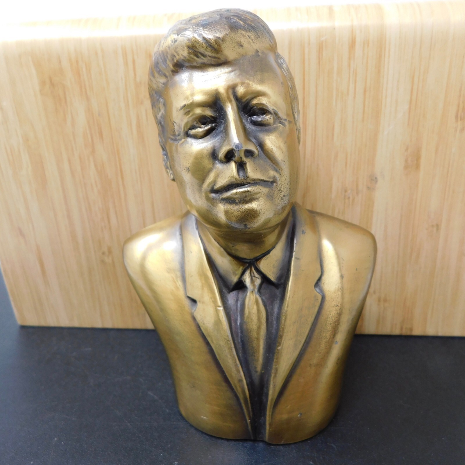 John F Kennedy Brass Bookend Paper Weight 6\