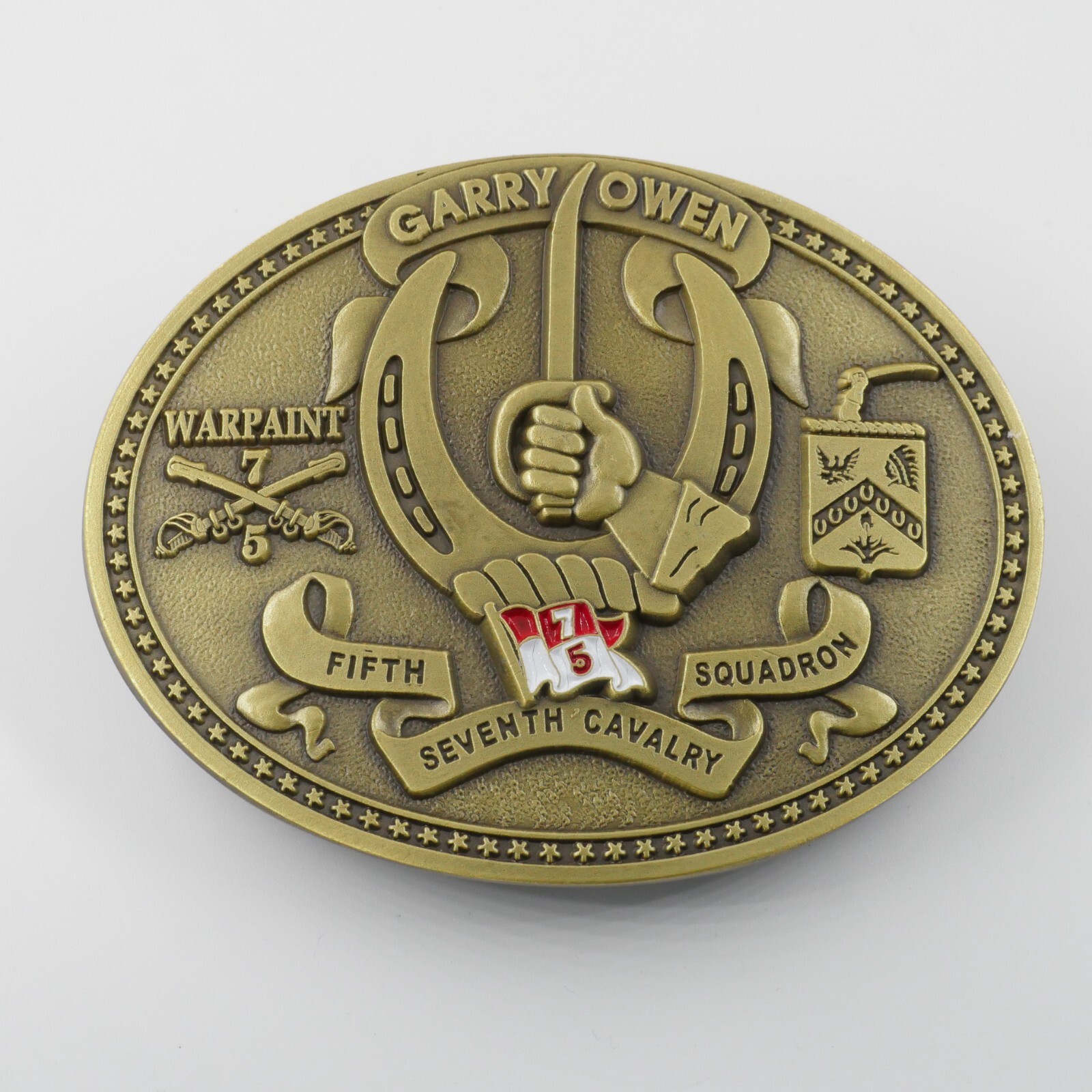 [289] Garry Owen 7th Cavalry Belt Buckle - Historic Design, Collectible