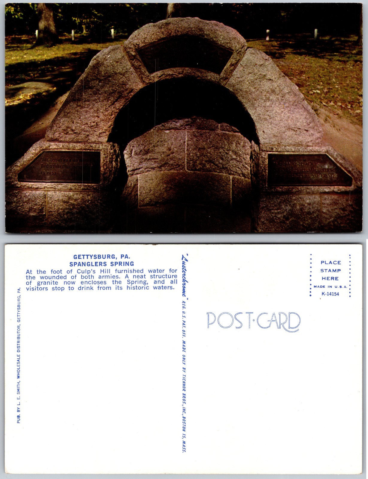 Spanglers Spring Gettysburg PA Postcard
