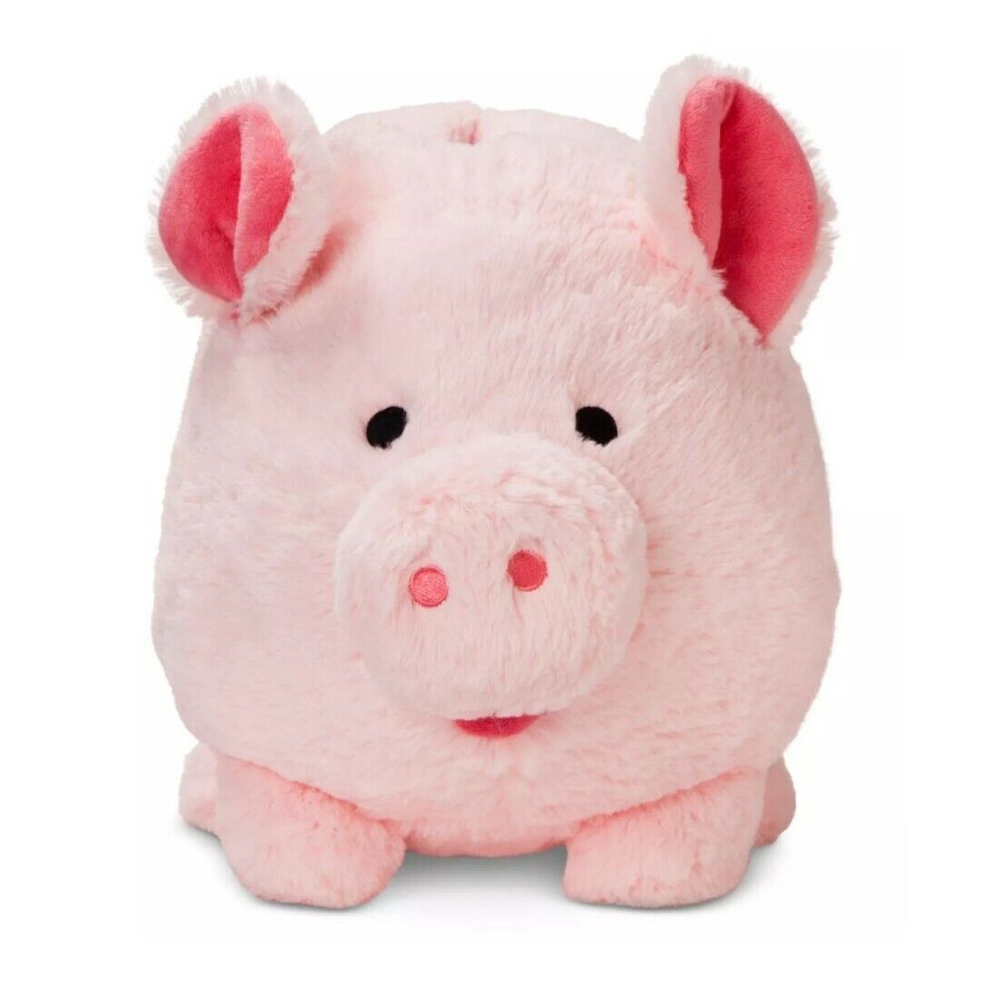 FABNY JUMBO Plush Piggy Bank Baby Pink Pig Soft Huggable 9”x9”x11”