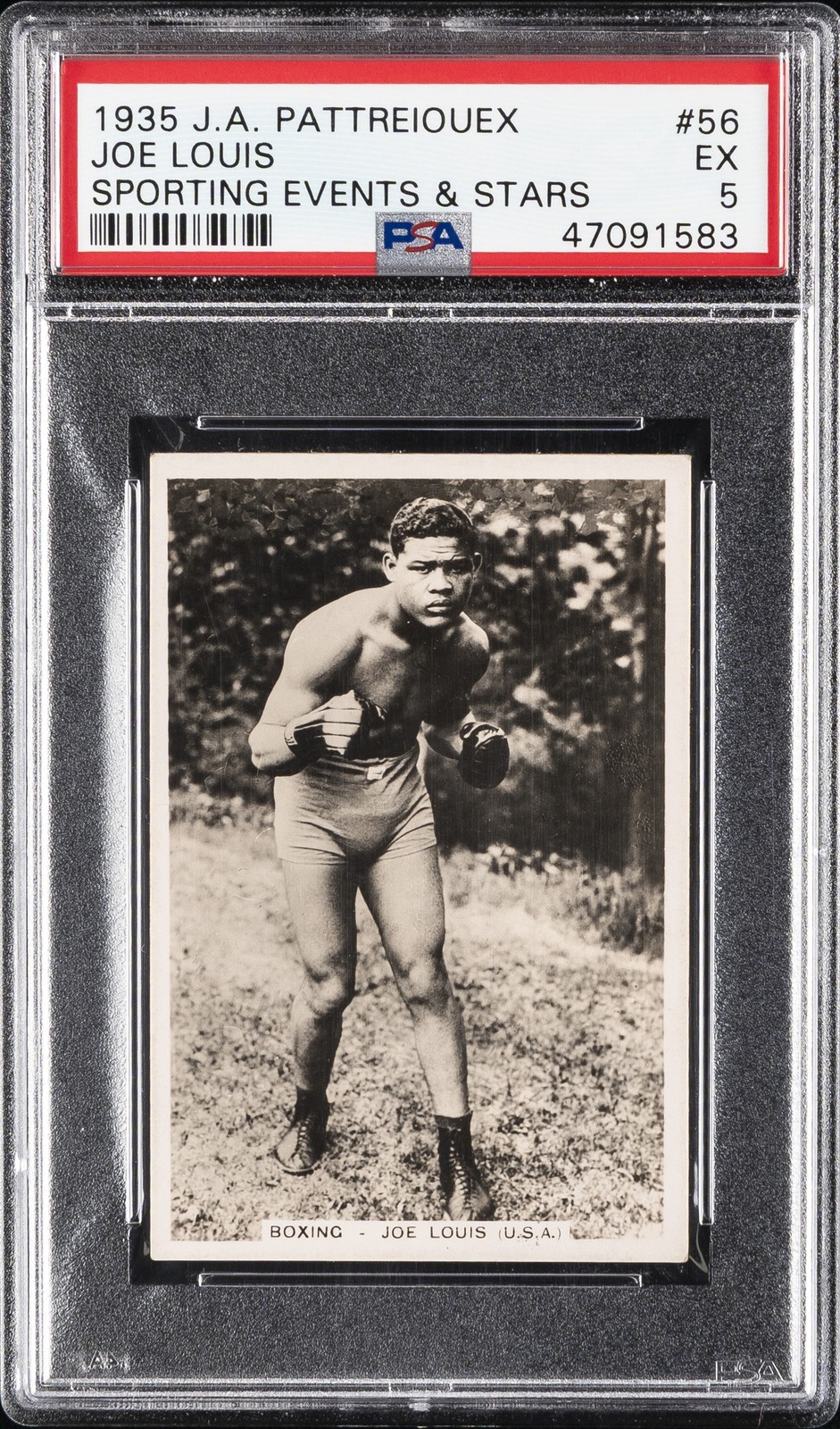1935 J.A. PATTREIOUEX SPORTING EVENTS & STARS #56 JOE LOUIS PSA 5