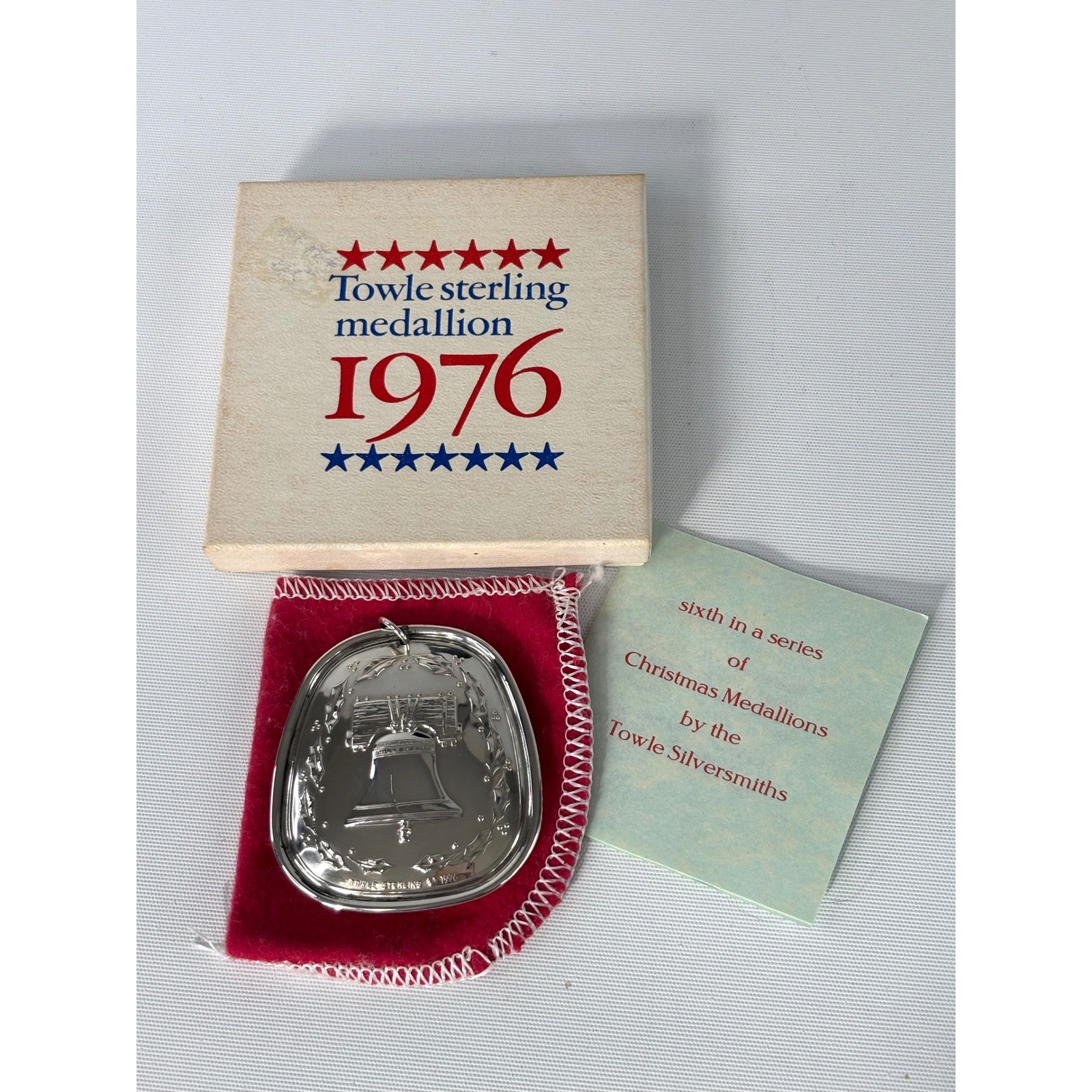 Towle Sterling Silver 1976 Christmas Medallion Liberty Bell Bicentennial Pendant Towle Sterling Silver 1976 Christmas Medallion Liberty Bell Bicentennial Pendant