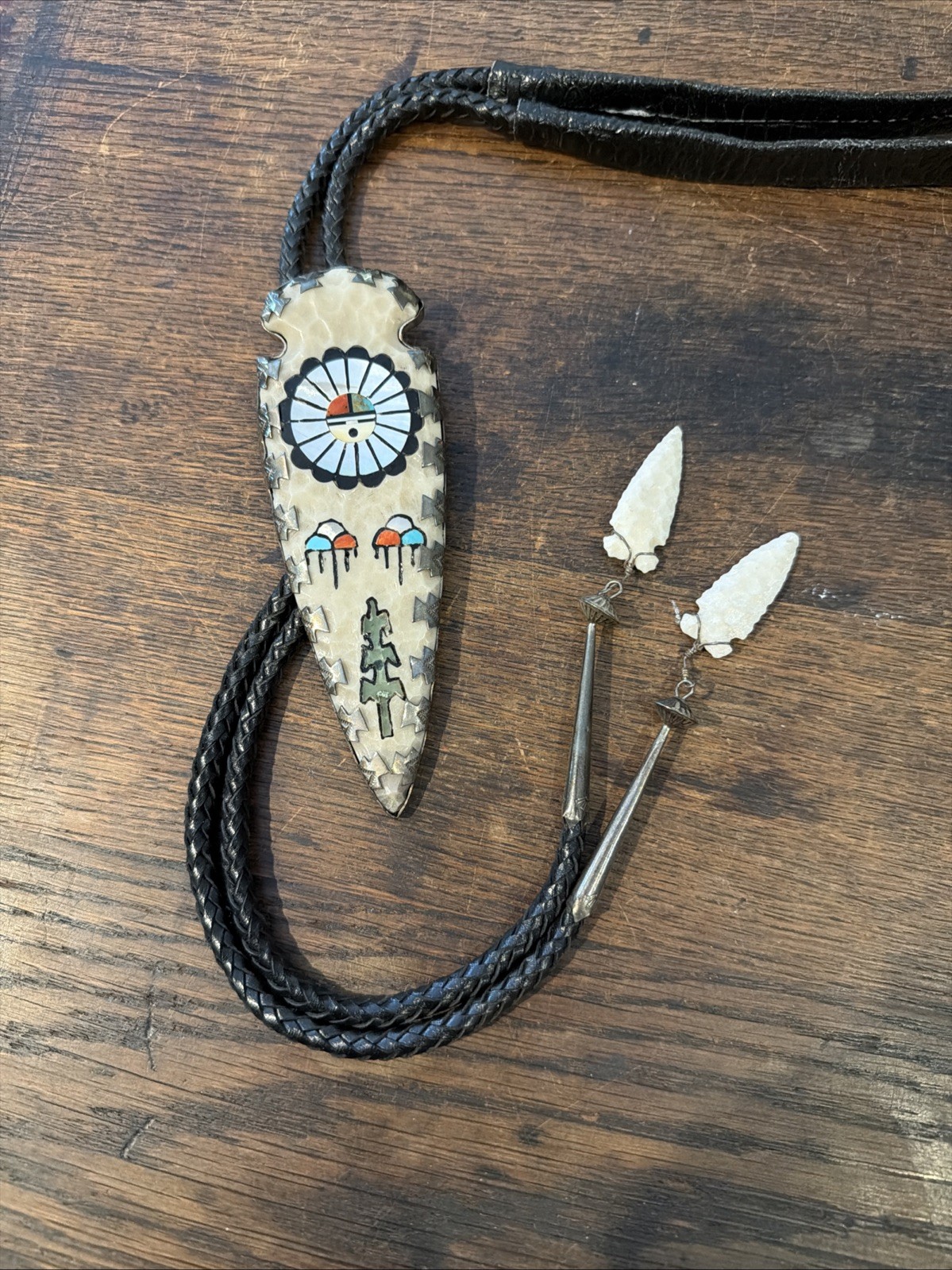 Davin Singer, Handmade Bolo Native American Flint Knapper & Artist Vintage ZF