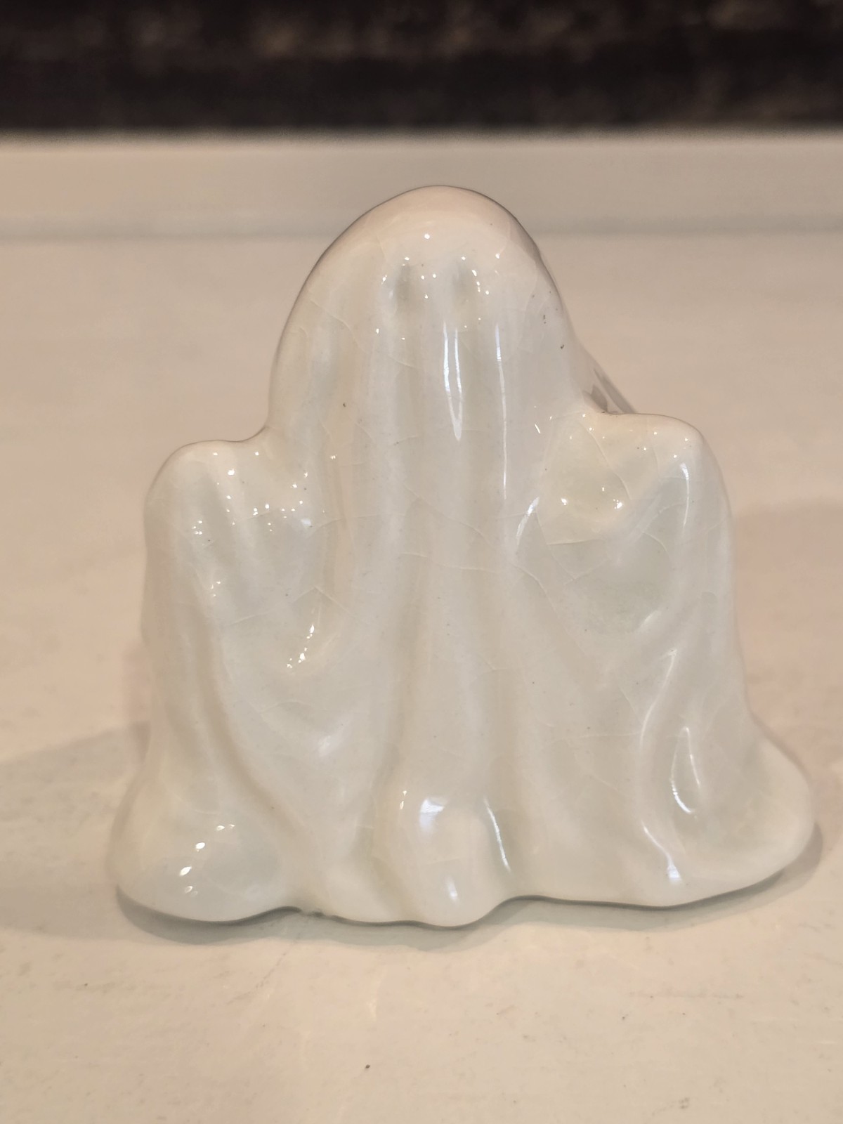 Vintage 1980s Halloween Mini Ceramic Ghost Figurine Retro Mold Small Figure 2\