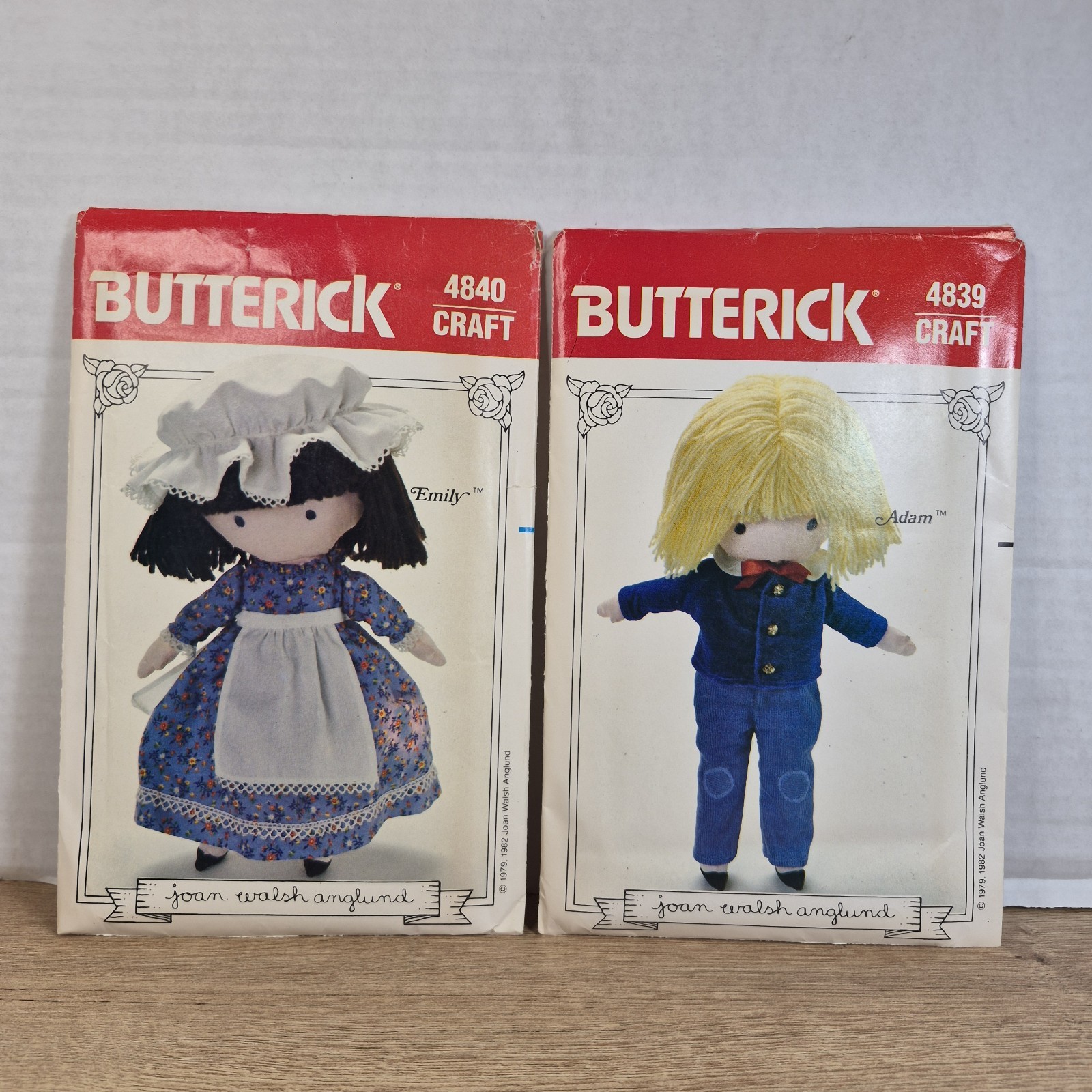 Vintage Butterick Craft Patterns Lot 2 Uncut FF 4840 4839 Joan Walsh Anglund OOP