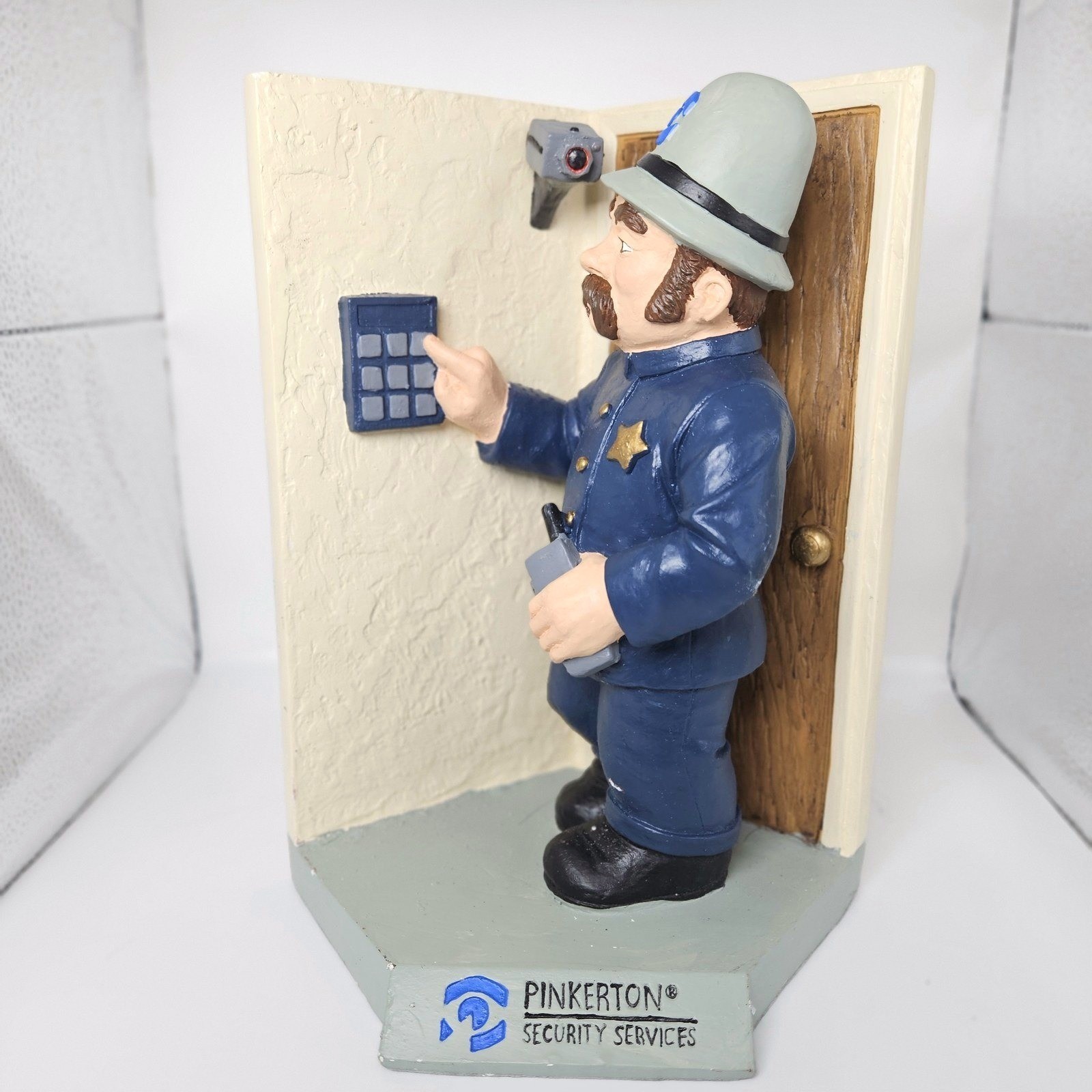 Vintage Pinkerton Security Services Keypad Access Guard Figurine 90s Award