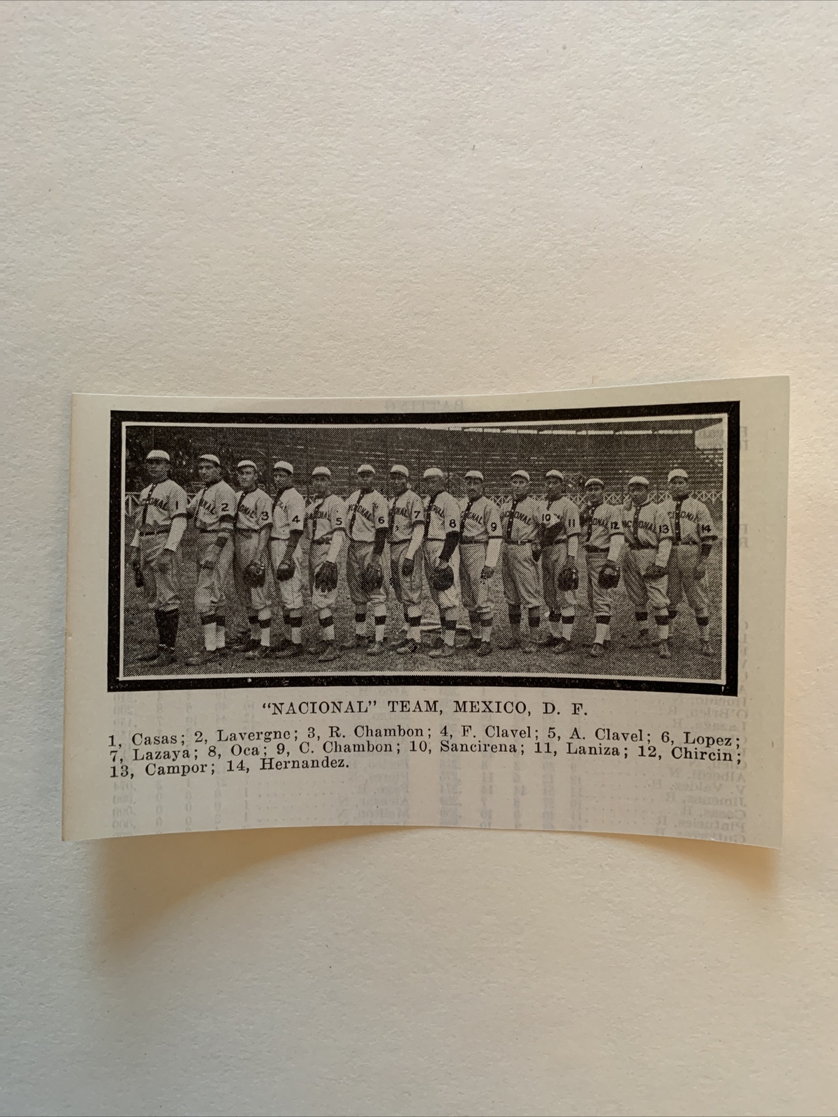Nacional Team Mexico D.F. 1919 Baseball Team Picture