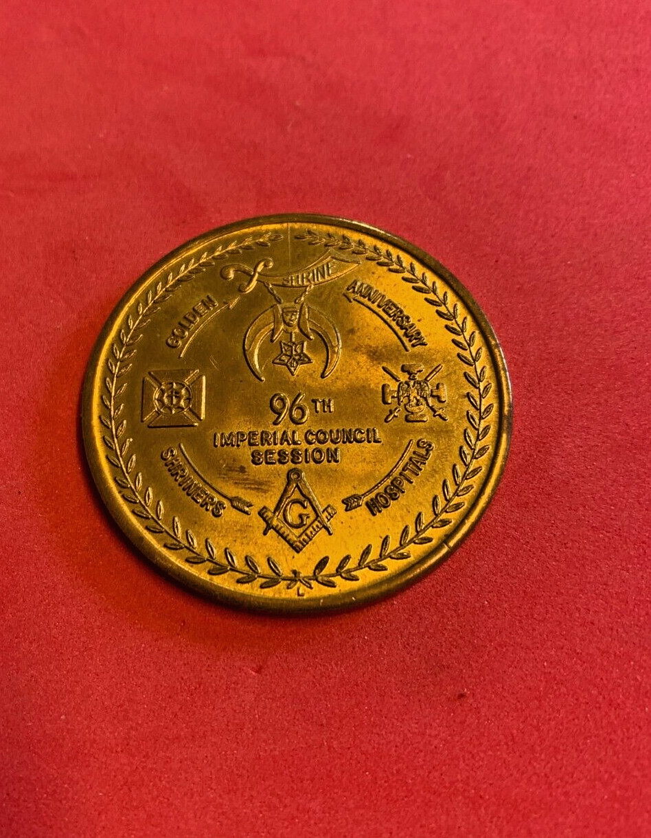 96th Imperial Council Session Shriners Masonic Indianapolis 1970 Medallion Mason