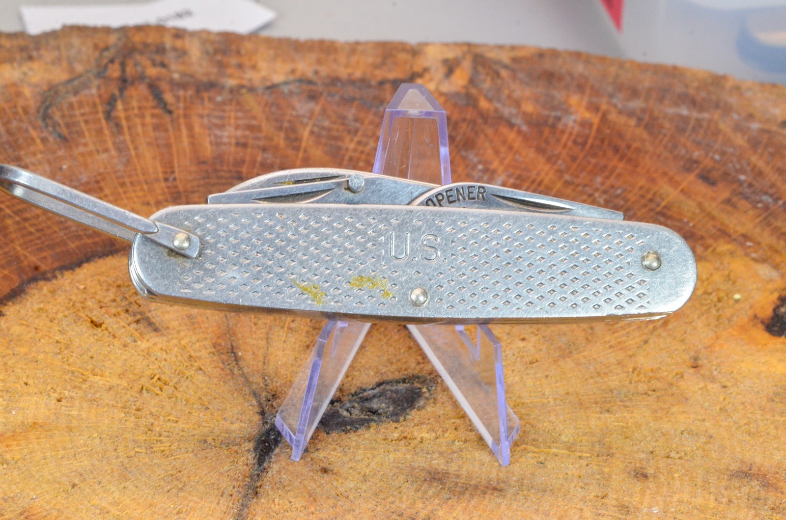 Vintage Camillus 1973 U.S. Military Utility Pocket Knife 4 Tool Stainless USA