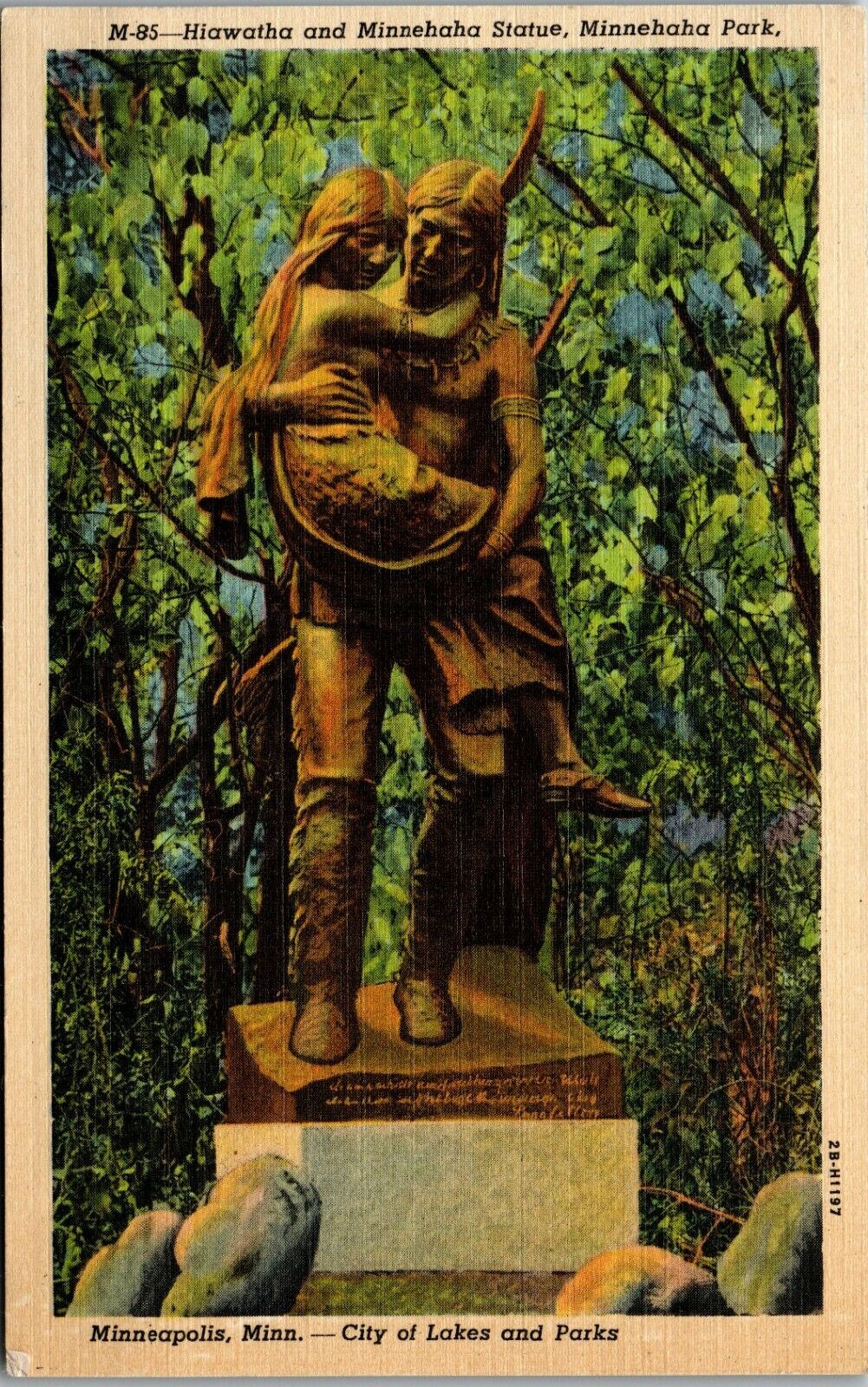 	Hiawatha and Minnehaha Statue, Minnehaha Park, Minneapolis MVintage Postcard II