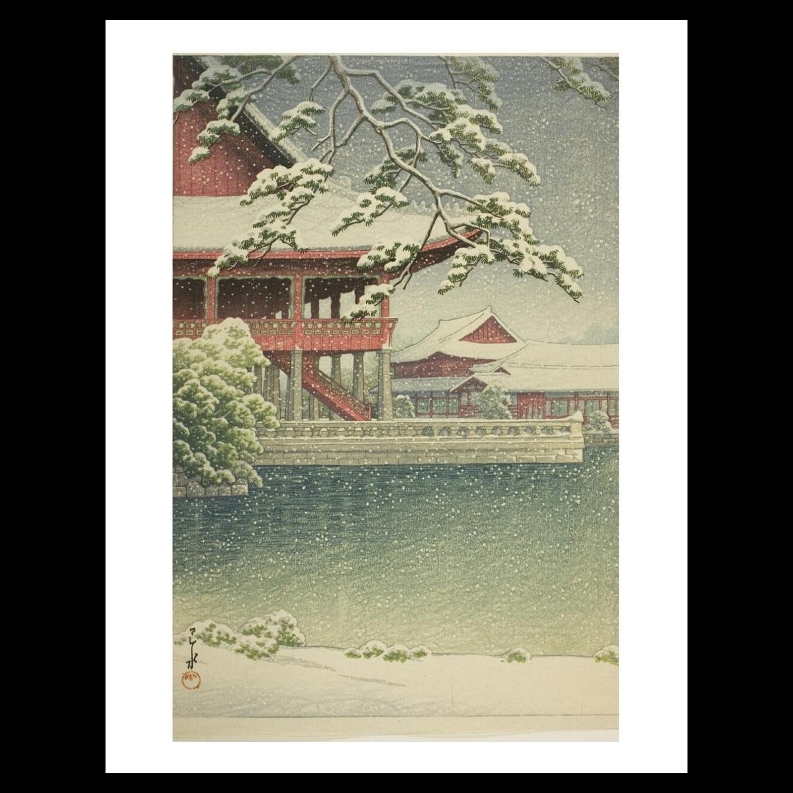 Kawase Hasui - Kyonghoe Hall, Kyongsong (Keijo Keikaro), from the series \ Kawase Hasui - Kyonghoe Hall, Kyongsong (Keijo Keikaro), from the series \