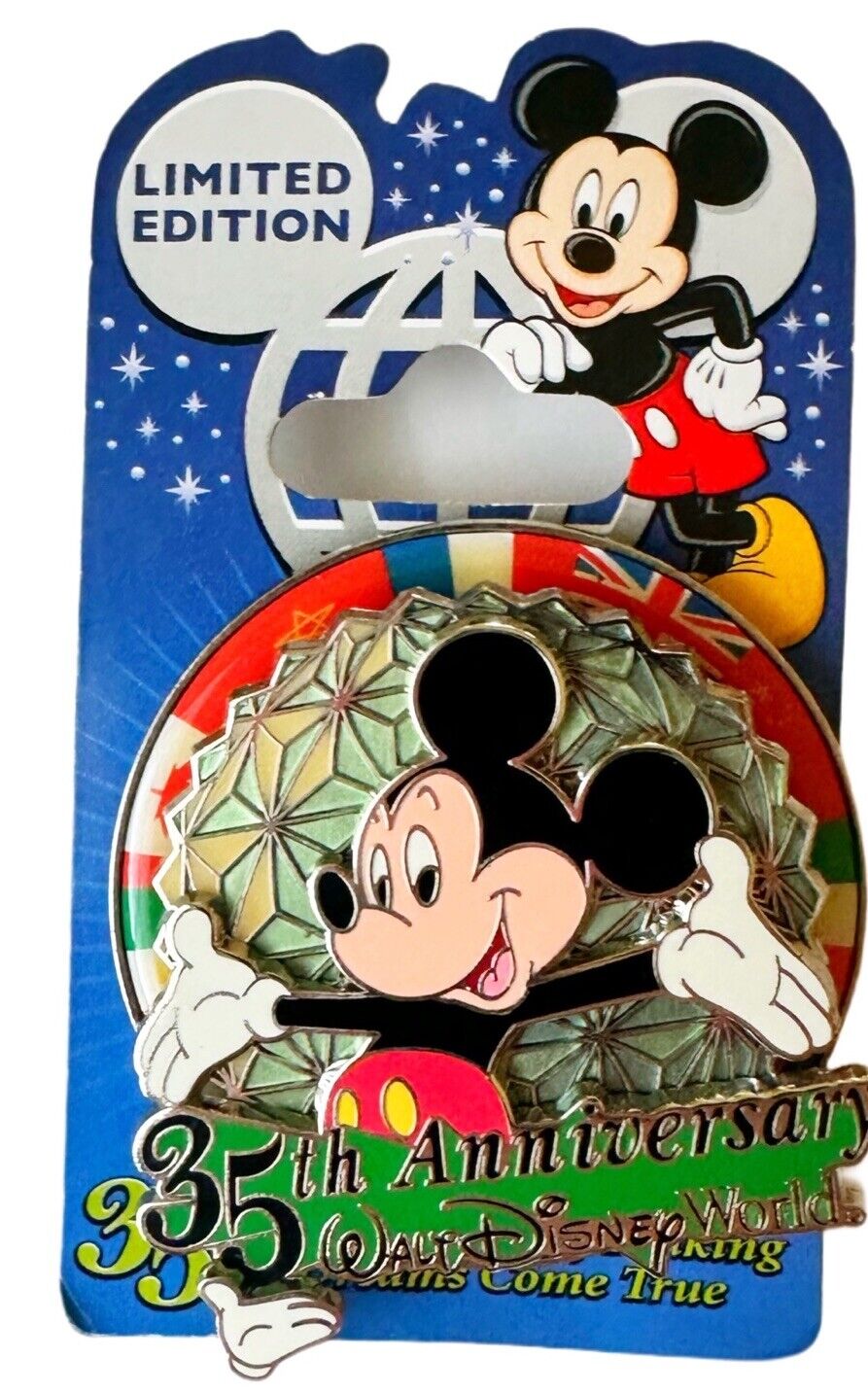 Disney WDW 2006 White Glove 35th Anniversary MICKEY AT EPCOT LE Spinner Pin