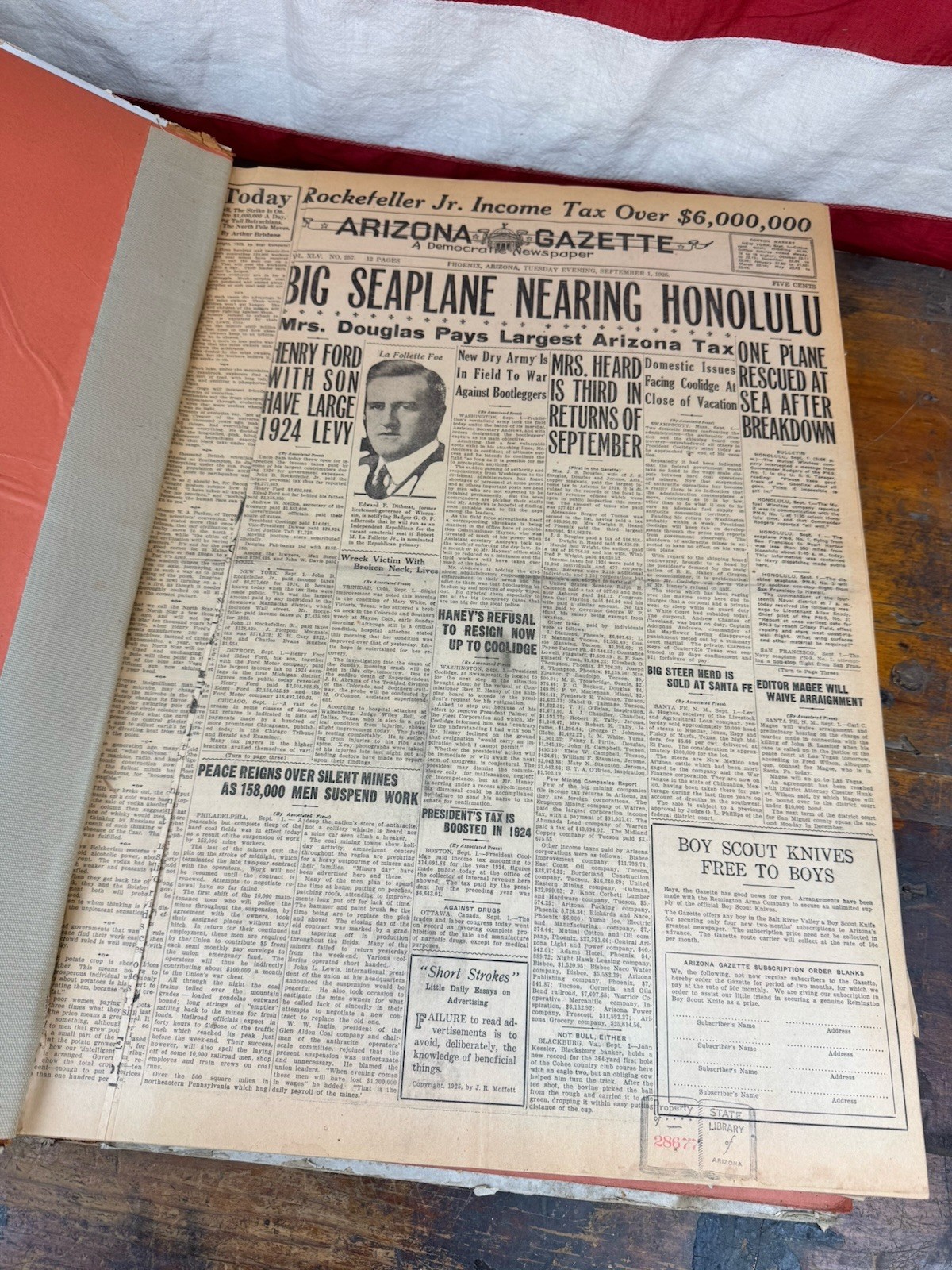 1925 Arizona Gazette Bound Newspapers SEPT & OCT - MLB Ruth, State Fair, Car Ads 1925 Arizona Gazette Bound Newspapers SEPT & OCT - MLB Ruth, State Fair, Car Ads