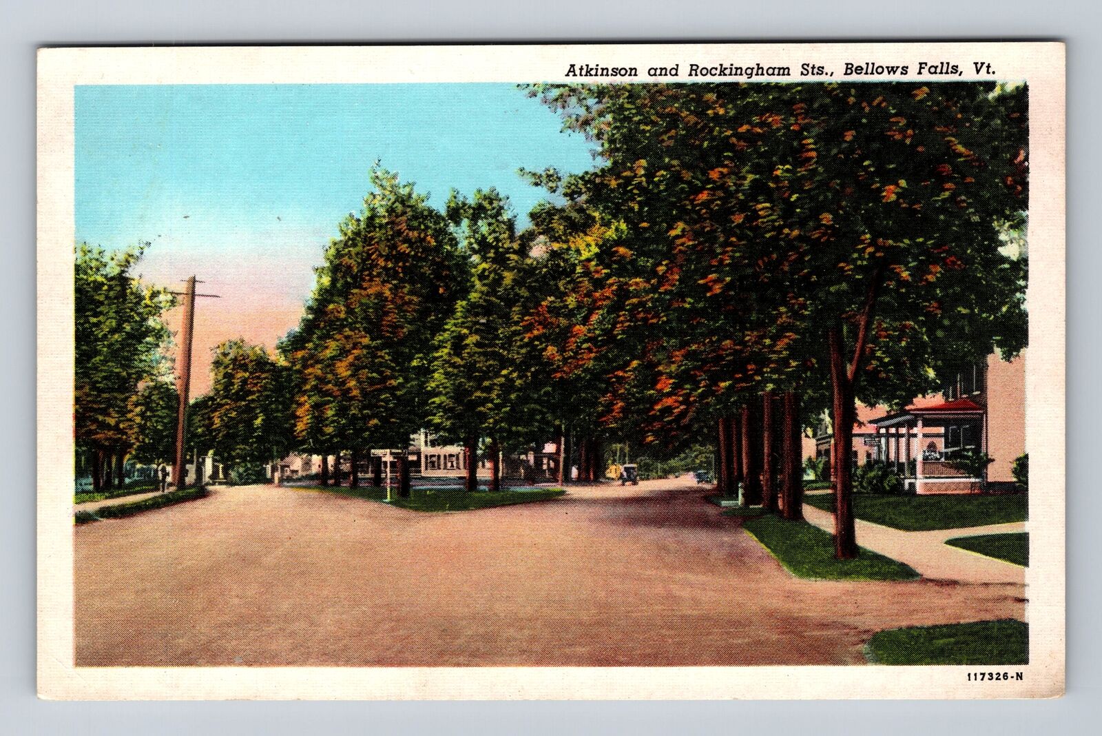 Bellows Falls VT-Vermont, Atkinson And Rockingham Street, Vintage Postcard