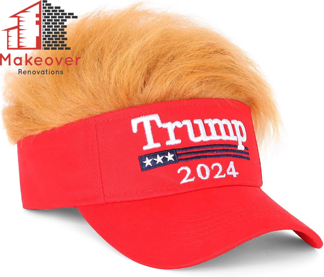 Trump 2024 Hat with Hair,Donald Trump Make America Great Again Wig Hat Embroider