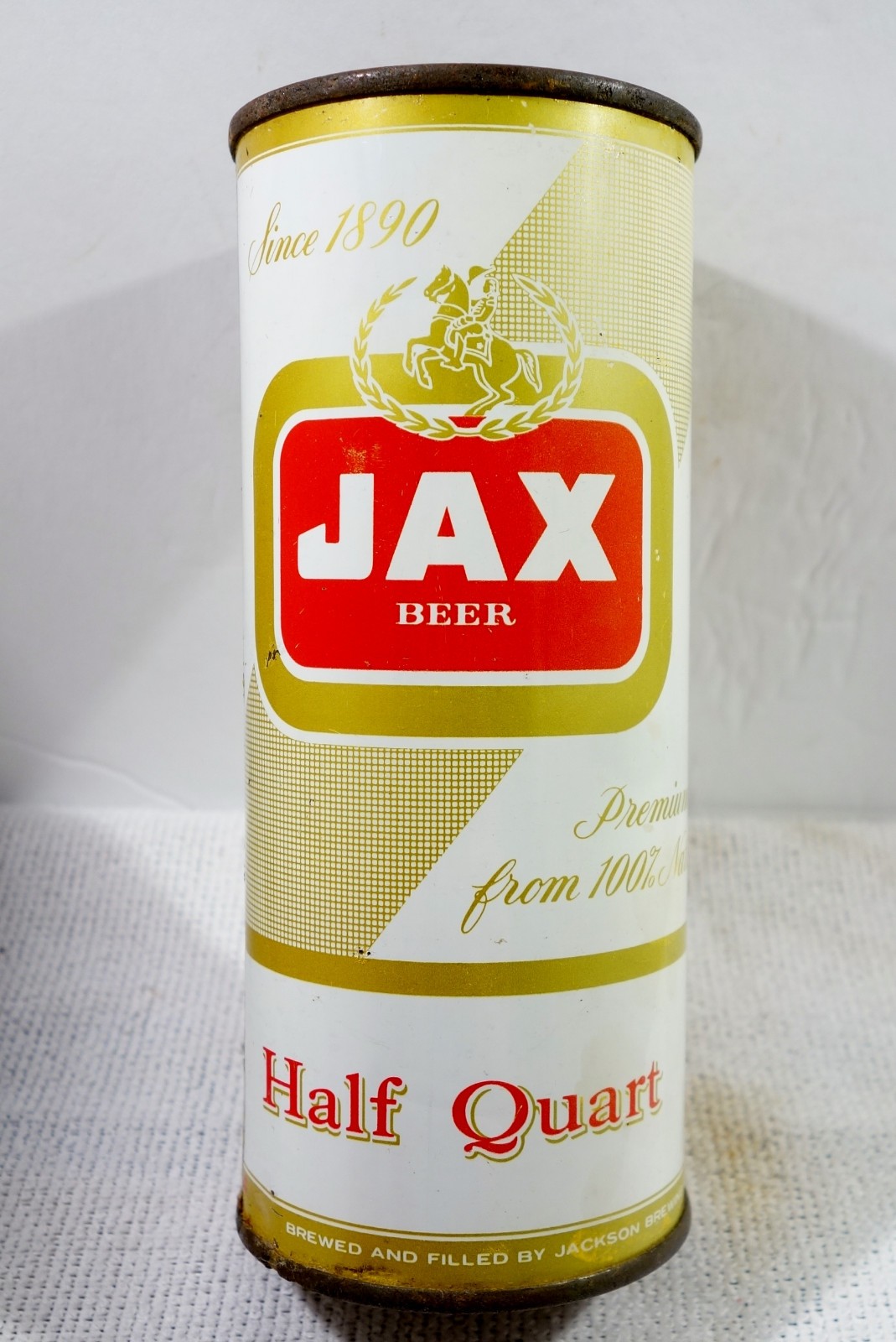 Jax 16 ounce Half Quart New Orleans, Louisiana Flat Top Beer Can