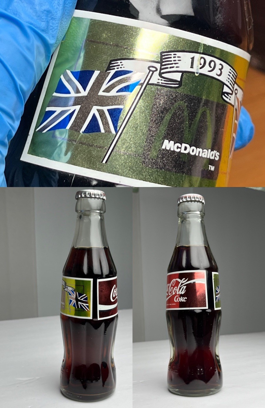 1993 Coca-Cola McDonald United Kingdom Limited Edition Commemorative Bottle FULL