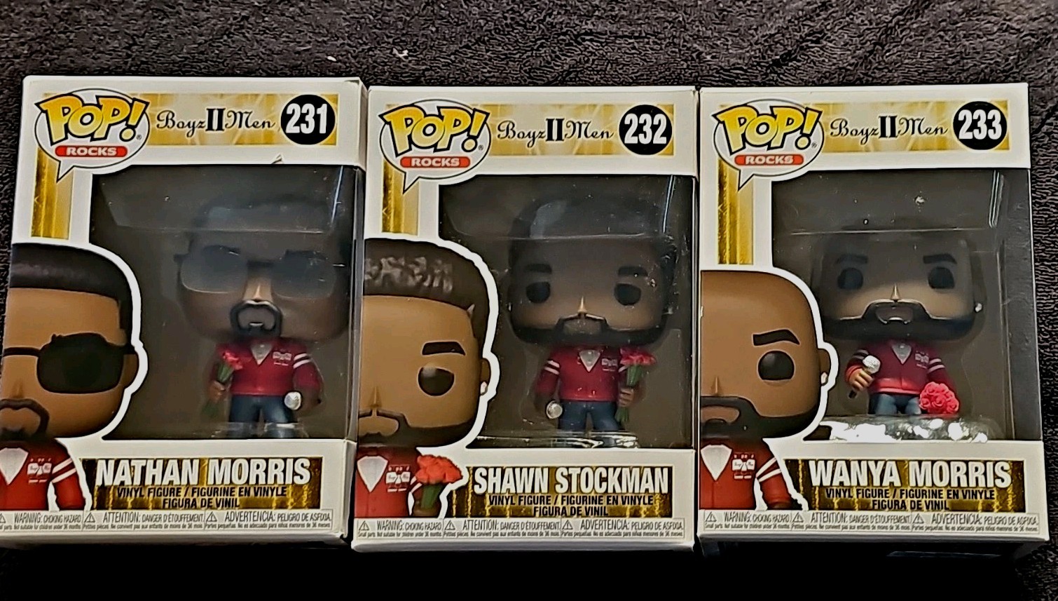 Funko Pop Rocks Boyz II Men 3-Pack Boxed Unopened Nathan/Shawn/Wanya #231-233 Funko Pop Rocks Boyz II Men 3-Pack Boxed Unopened Nathan/Shawn/Wanya #231-233