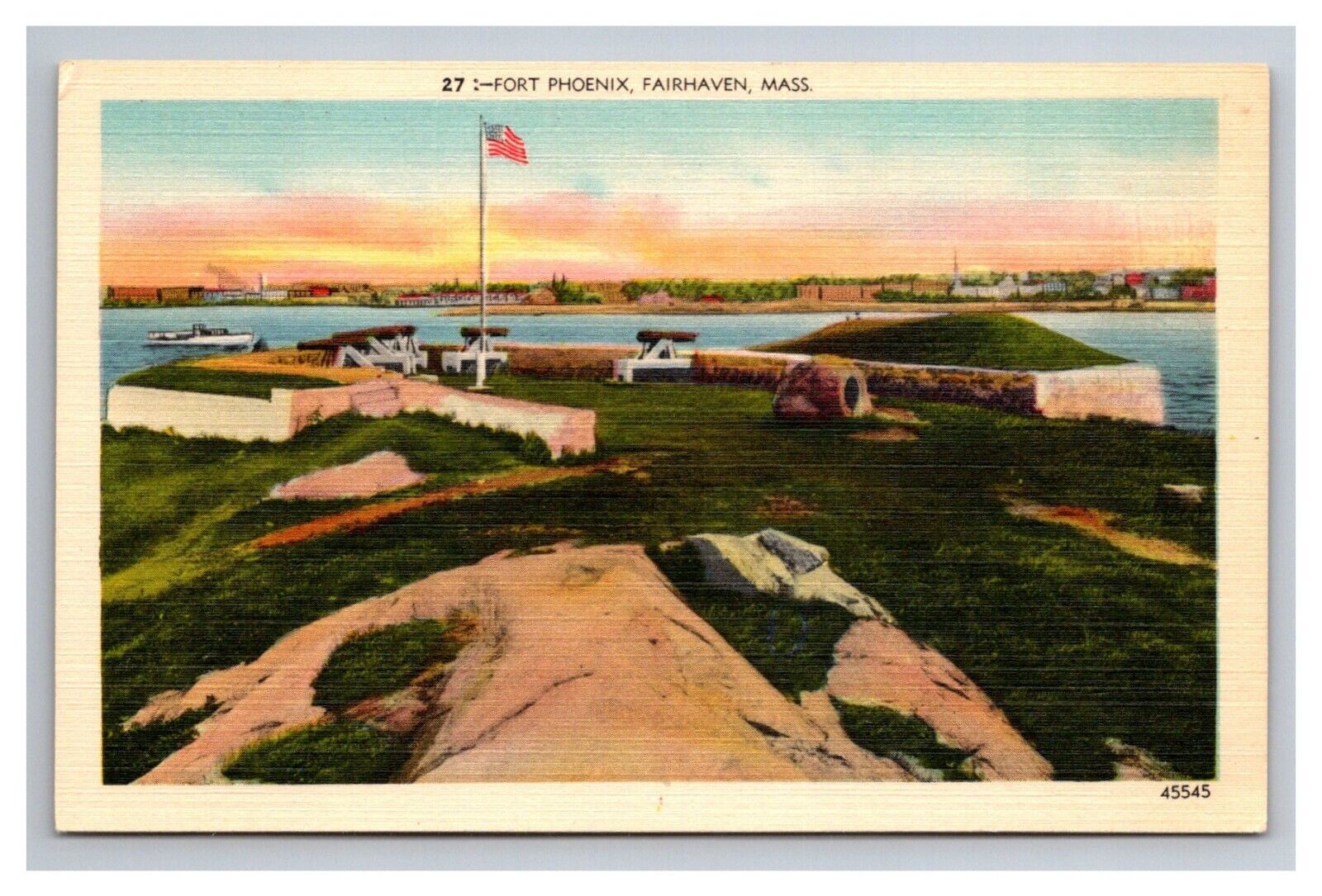 Postcard Fairhaven Massachusetts Fort Phoenix