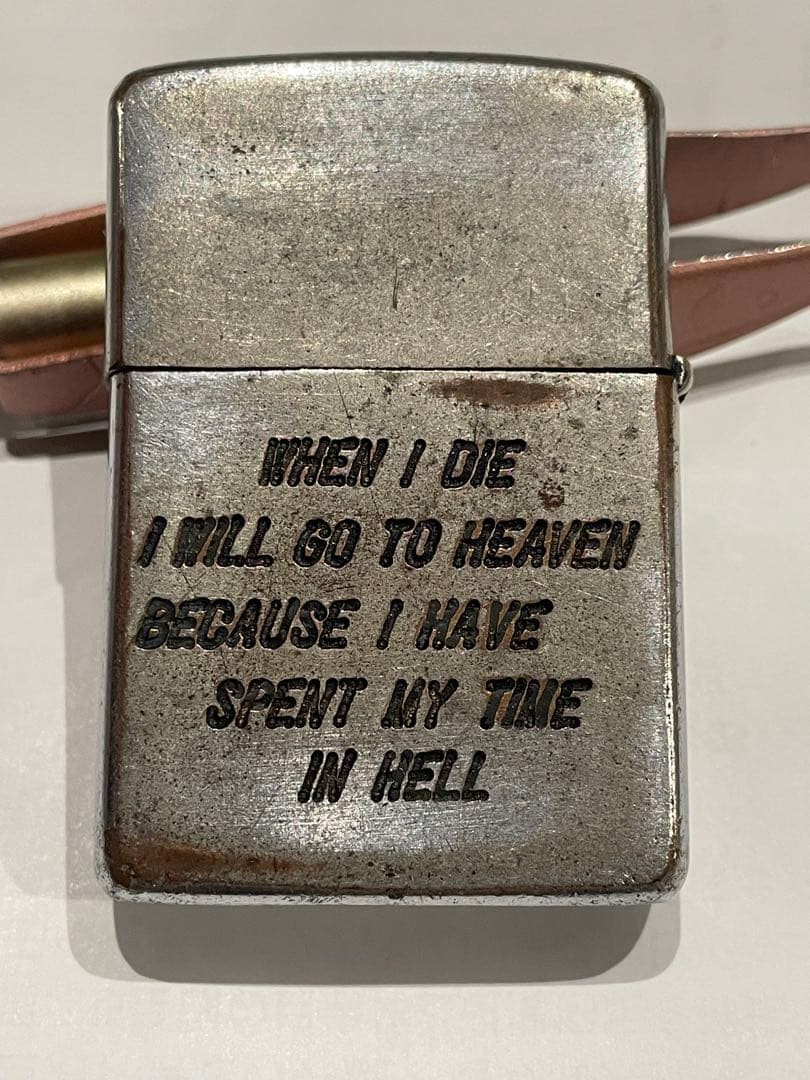 Vintage 1968-69 ZIPPO lighter Vietnam War BONG-SON ZIG ZAG Girl Rare Used