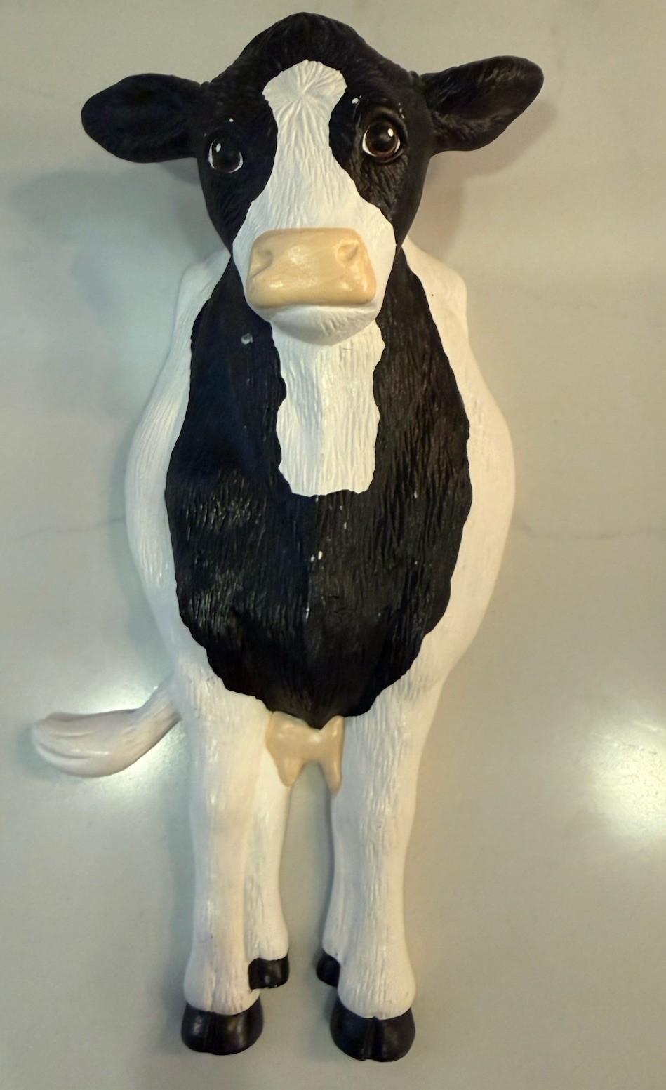 Vintage 1987 Signed Holstein Cow Wall 9” Black White Farmhouse Decor