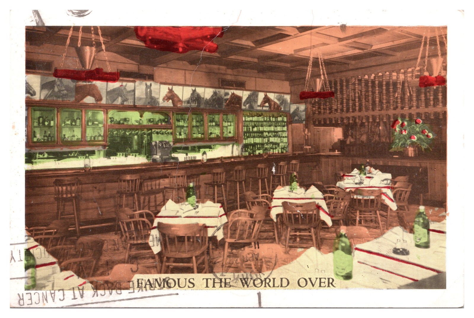 VTG Gallagher\'s Steak House, Interior, New York City, New York Postcard