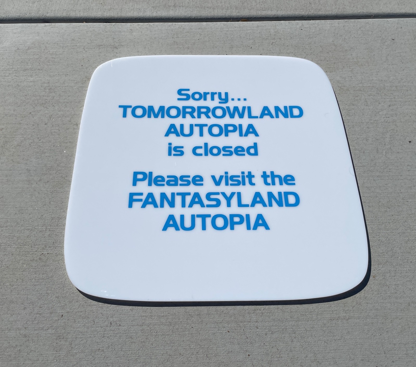 RARE DISNEYLAND SIGN PROP Tomorrowland AUTOPIA 1980’s- 1990’s vintage