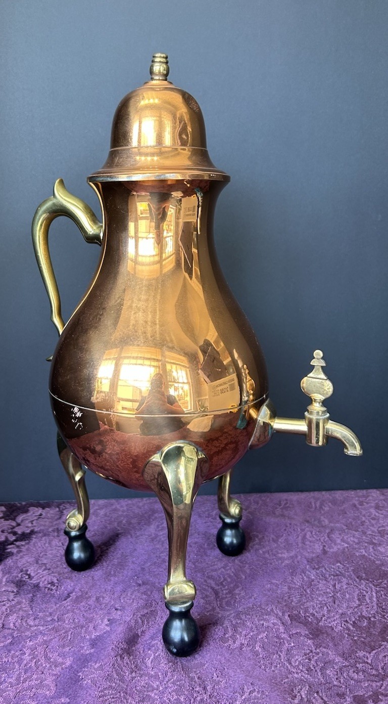 Antique Royal Holland Samovar Coffee Pot Daalderop Chinoiserie Copper &Pewter