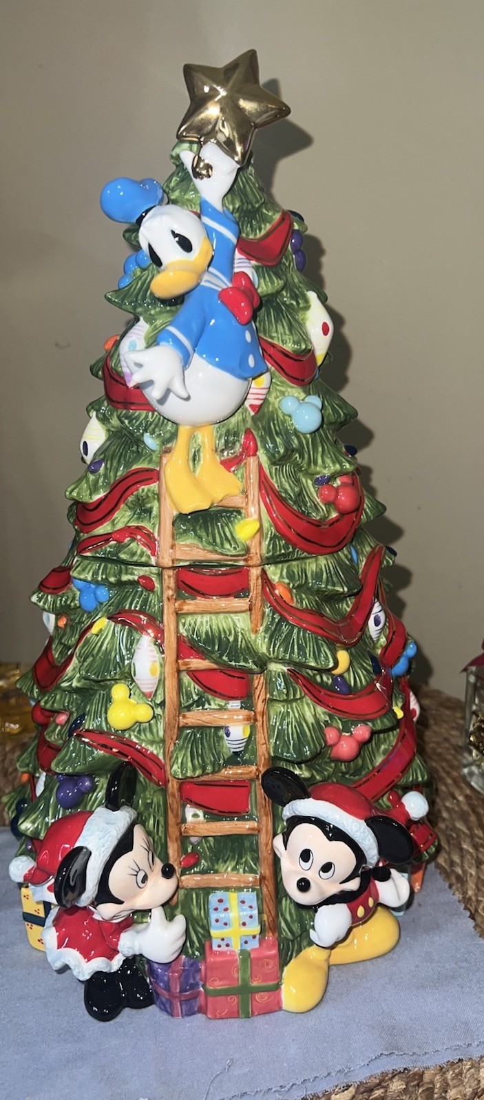 Rare Christopher Radko Disney Christmas Tree Cookie Jar -Only 500 Made NIB LE