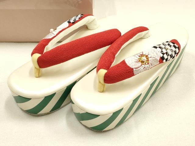 Heiwaya Kimono Accessories Japanese Zori Sandals Thick Sole High Heel Used