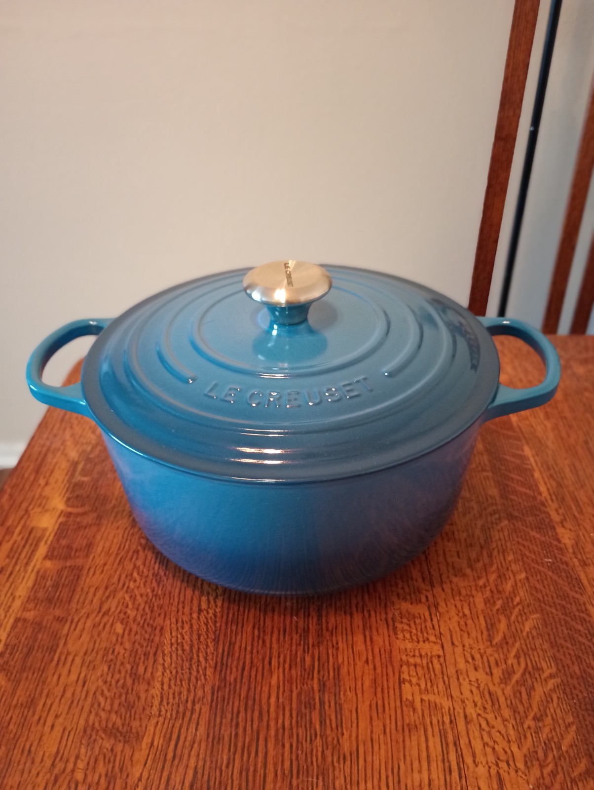 Le Creuset 5.5 Qt. Signature Round Dutch Oven Marseille Blue Unused