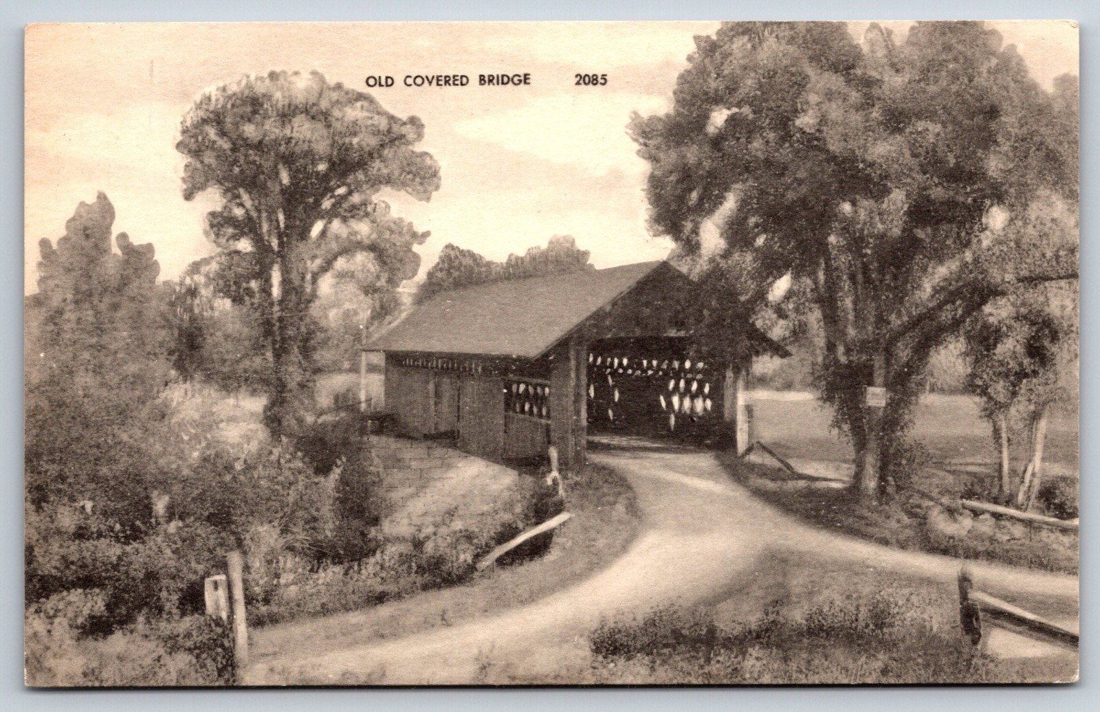 Vintage Postcard Old Covered Bridge Vintage Postcard Old Covered Bridge