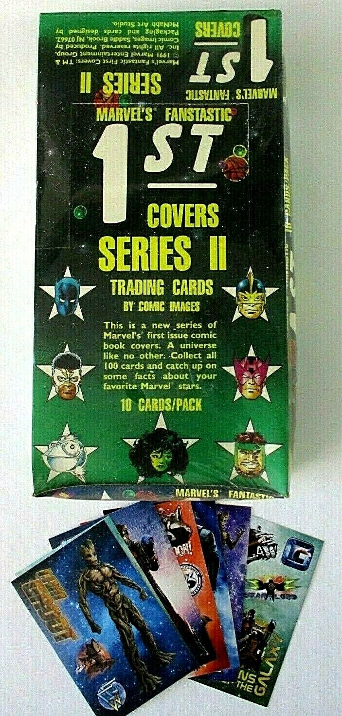 Marvel\'s Fantastic 1st Covers II SEALED BOX 48 PKS 1991  + GUARDIANS VENDING SET