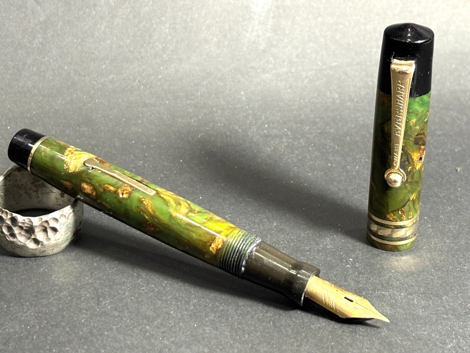 Wahl Eversharp brazilian green lever filler flexy nib - RESTORED (BFP636)