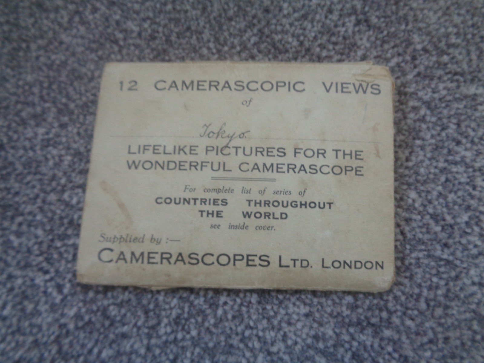12 VITAGE TOKYO CAMERA STEREOSCOPE CARDS